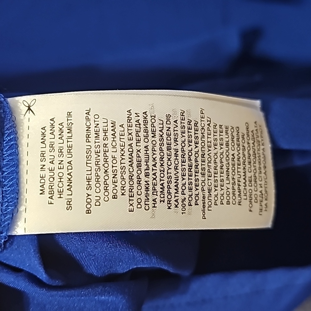 Ralph Lauren Georgette Blue Tiered Sleeveless Shift Dress Size 22W‎ - Picture 9 of 10
